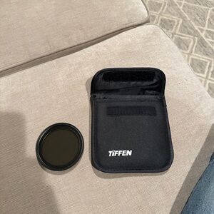 Tiffen Black Camera Lens Filter with Case